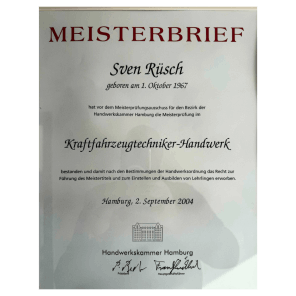 KFZ Meisterbrief
